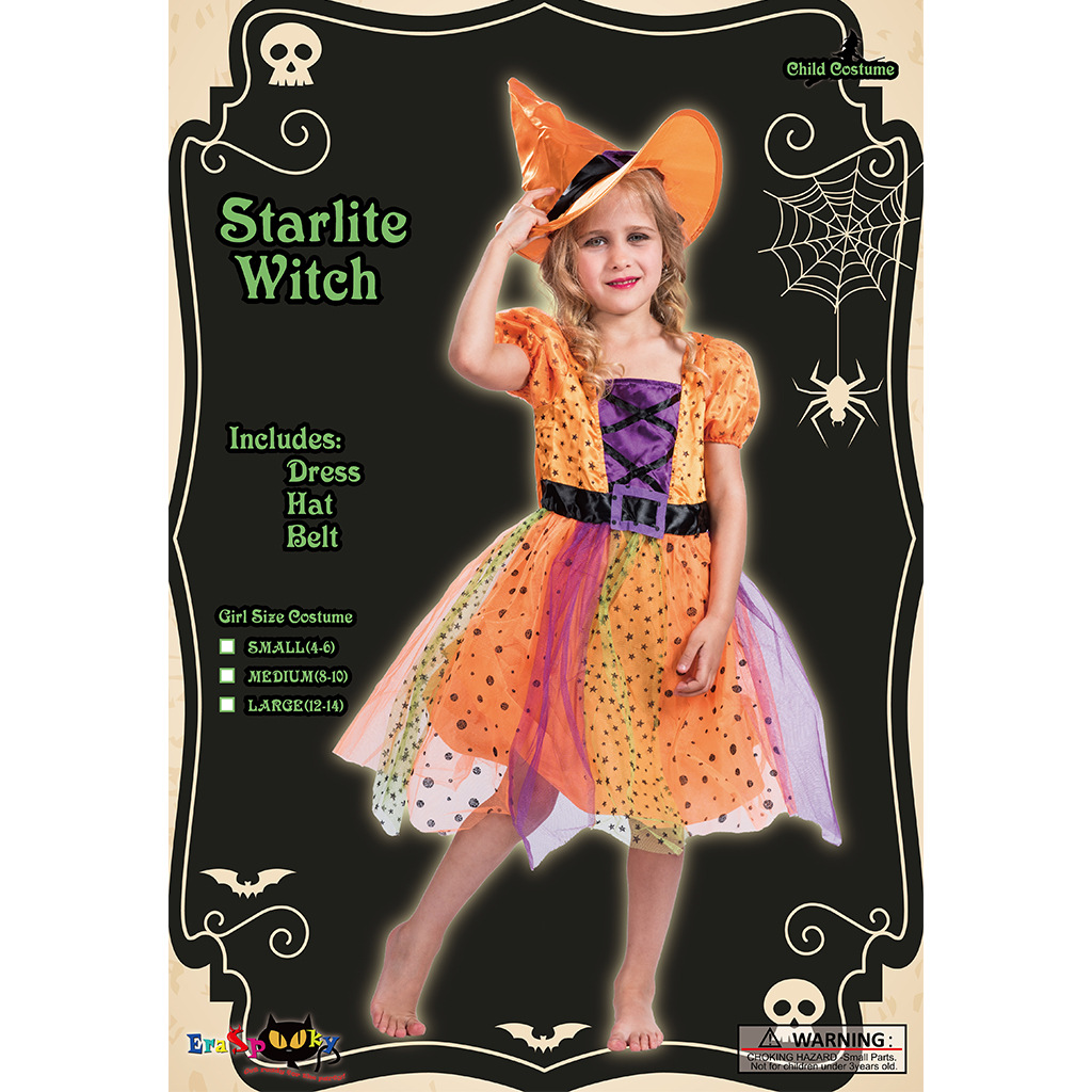 F68149 witch costume for girls